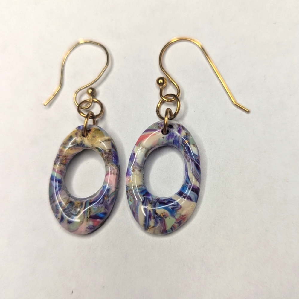 Blue Gold And White Earrings - Picture 5 of 11